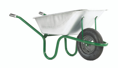 Further photograph of Haemmerlin Wheelbarrow Ultimate Galvanised Pneumatic Tyre 120L