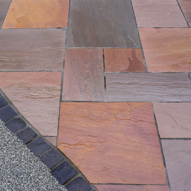 Further photograph of Marketstone Calibrated Stone Paving 600 Gauge 610mm x 305mm - Autumn Multi