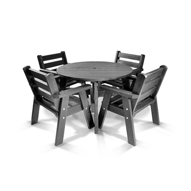 Plaswood Terrace Table Set - Black product image