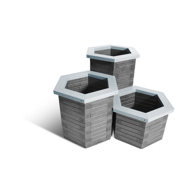 Further photograph of Plaswood Hive Planter 450mm x 415mm - Black/Grey