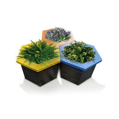 Further photograph of Plaswood Hive Planter 450mm x 615mm - Black/Grey