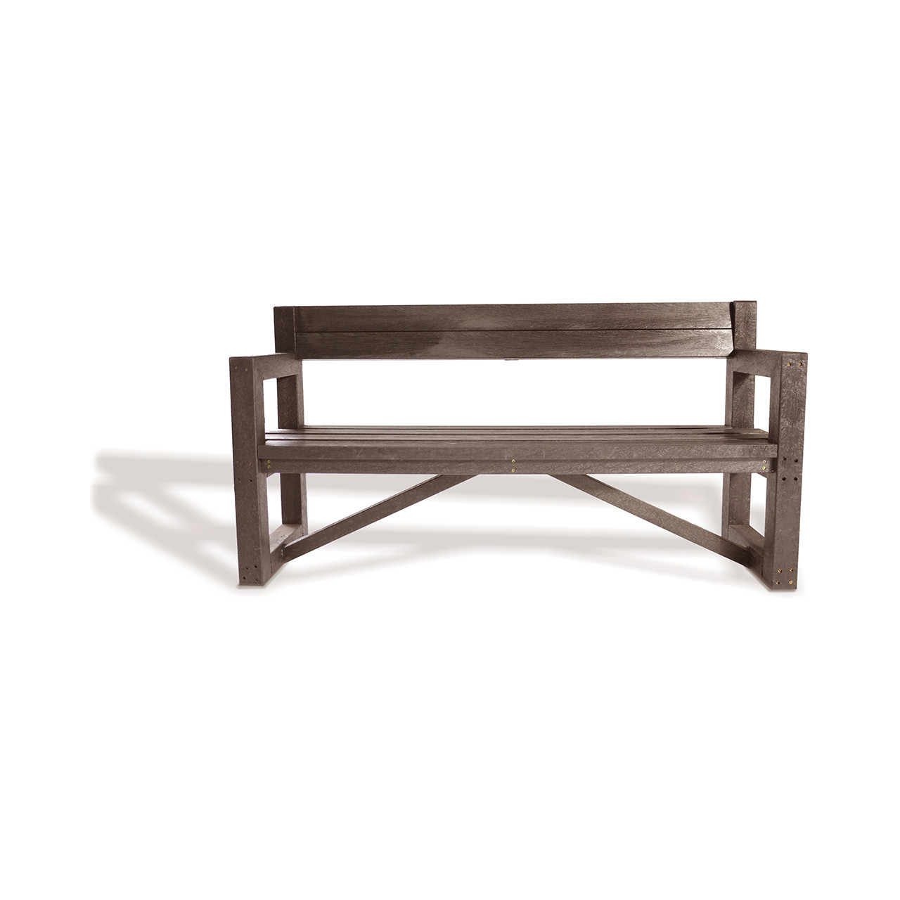 Photograph of Plaswood Our City Bench Fully Assembled 1700mm - Brown