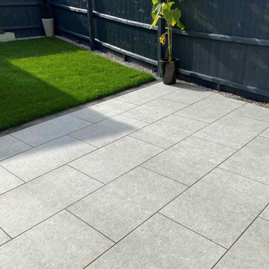 Further photograph of Exquisite Porcelain Paving Slabs 600mm x 900mm x 20mm - Silver