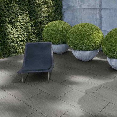 Further photograph of Global Stone Porcelain Paving, Ashen, UKCA Approved, 600 x 900 x 20mm