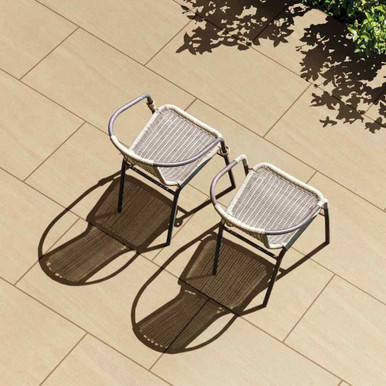 Further photograph of Jewell Porcelain Paving Slab 600mm x 900mm x 20mm- Camel