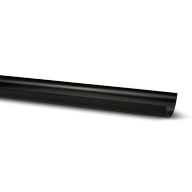 Polypipe Half Round 112mm Black Gutter 4m