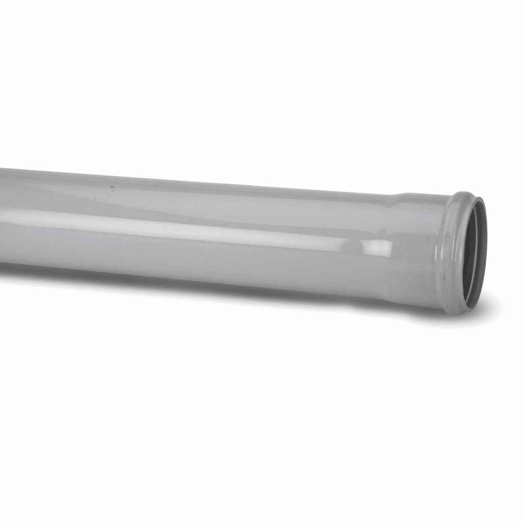 Photograph of Polypipe Soil & Vent 82mm Grey 3m Single Socket Pipe