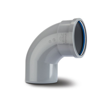 Polypipe Soil & Vent 82mm Grey Single Socket Bend 92.5Deg product image