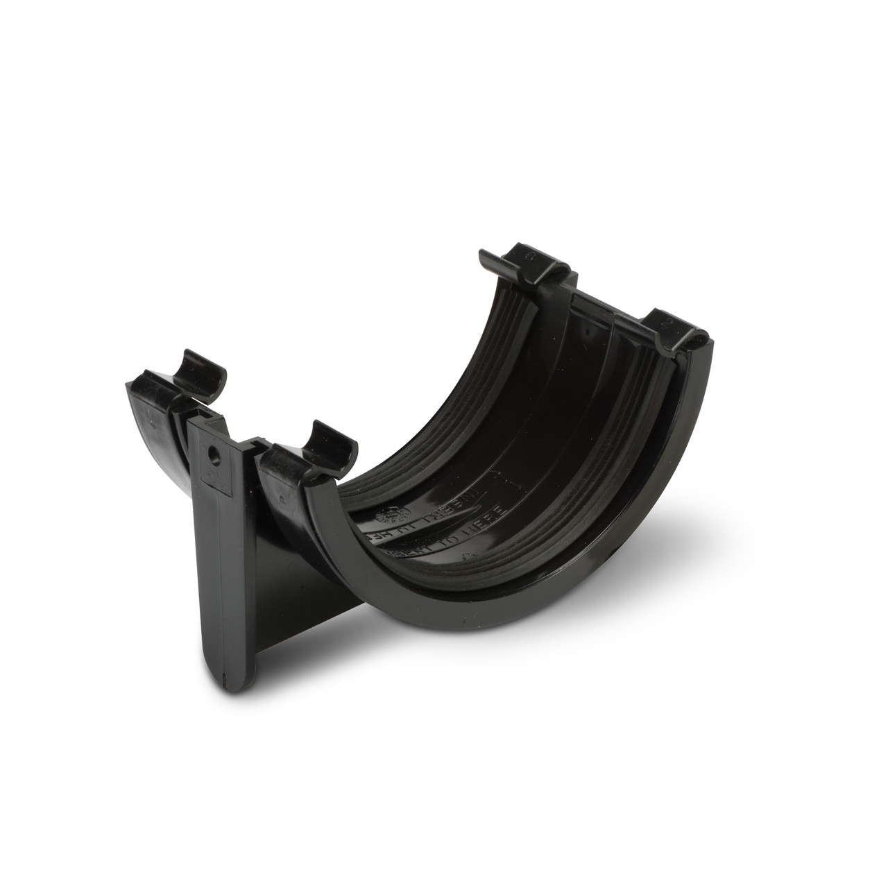 Photograph of Polypipe Half Round 112mm Black Gutter Union Bracket