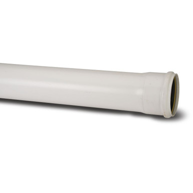 Polypipe Soil & Vent 110mm White 4M Single Socket Pipe product image