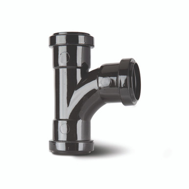 Polypipe Push Fit Waste 40mm Black Swept Tee product image