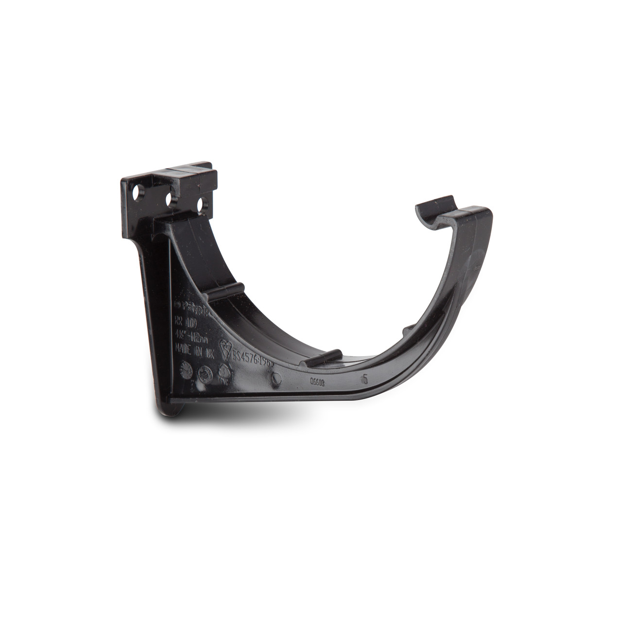 Photograph of Polypipe Half Round 112mm Black Gutter Fascia Bracket