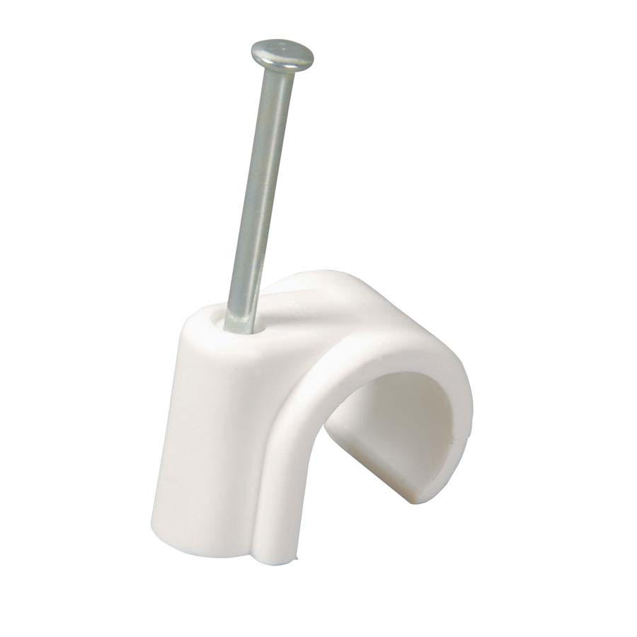 Photograph of Plastic Nail-In Clip 22mm Fitted with 45mm Pin