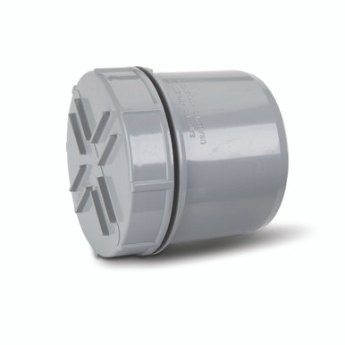 Polypipe Soil & Vent 110mm Grey Access Plug SA62 product image