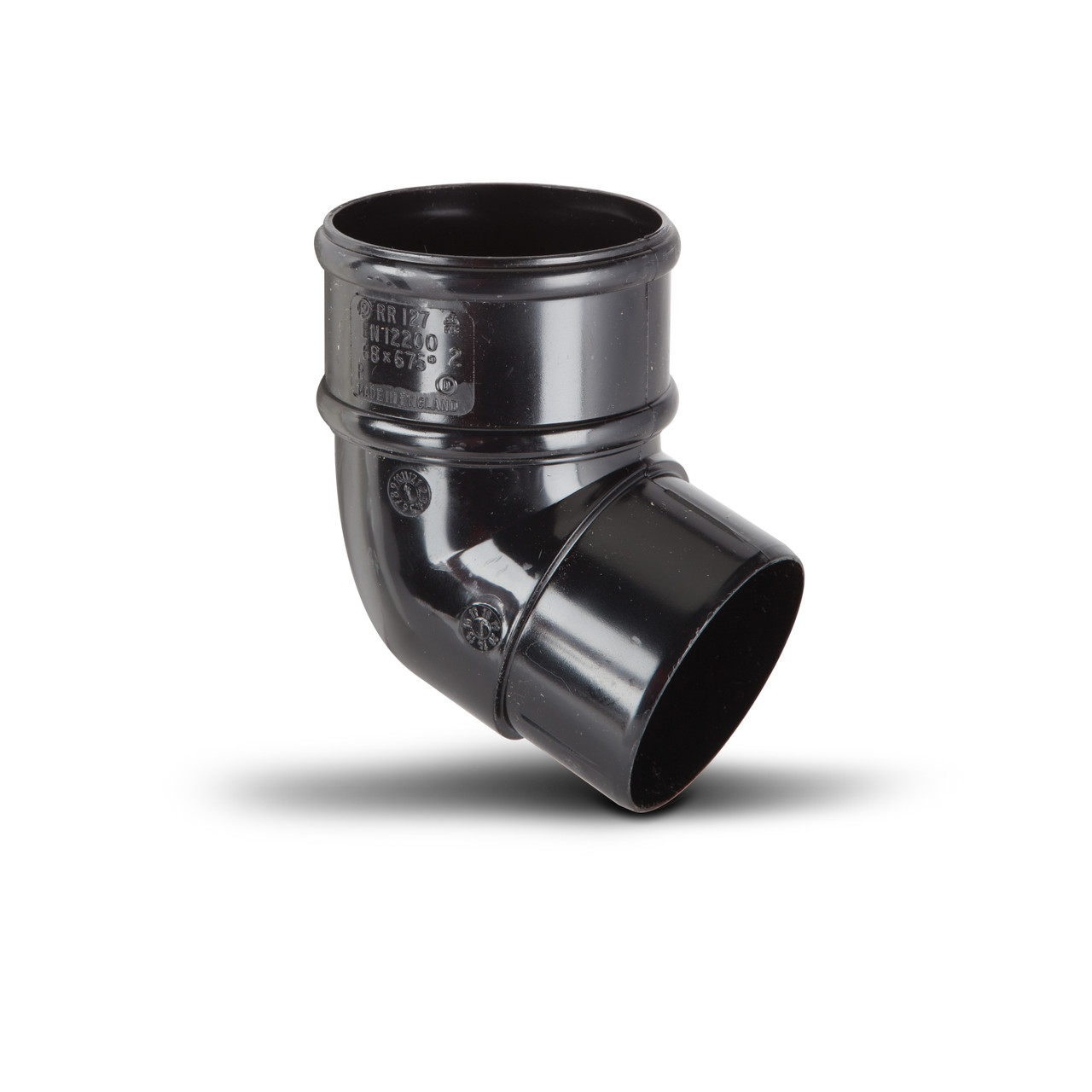 Photograph of Polypipe Round Pipe 68mm Black Bends 112.5Deg