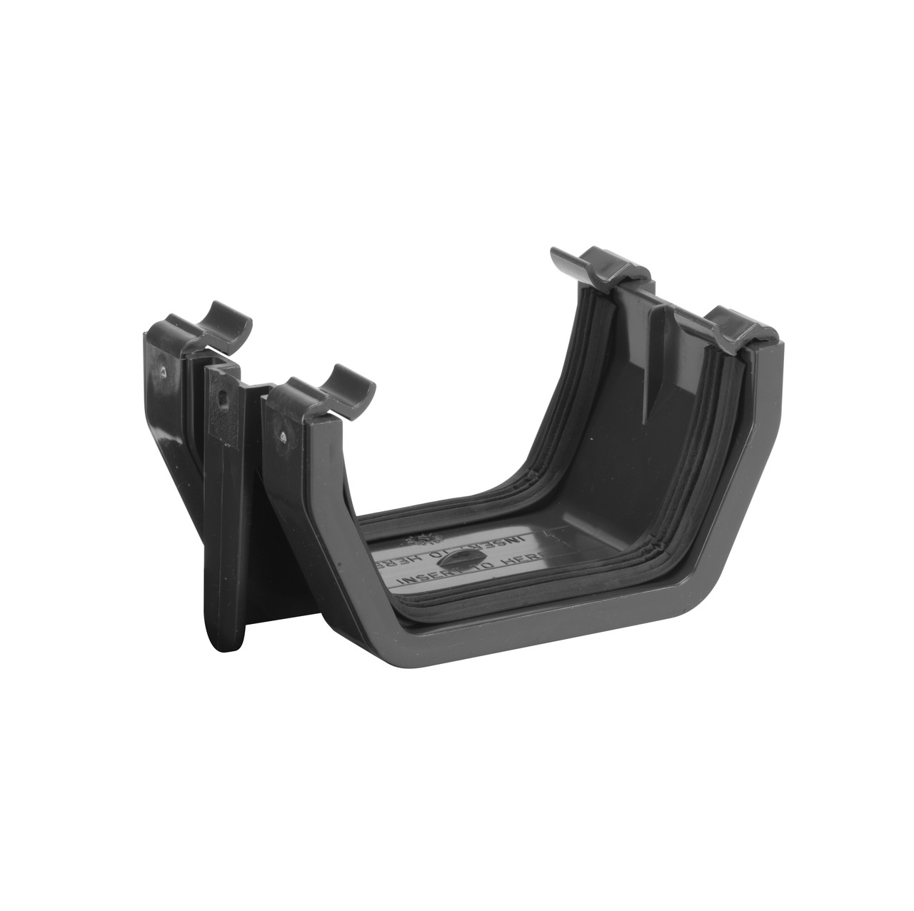 Photograph of Polypipe Square 112mm Black Gutter Union Bracket