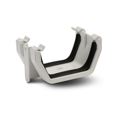 Polypipe Square 112mm White Gutter Union Bracket product image