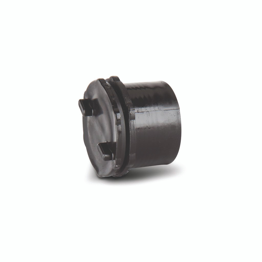 Photograph of Polypipe Push Fit Waste 40mm Black Access Plug