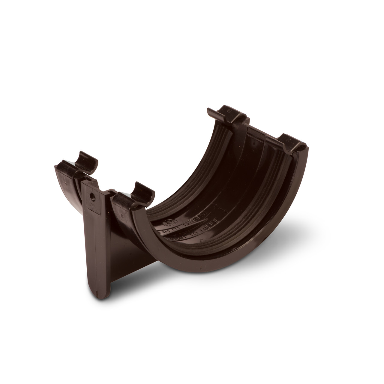 Photograph of Polypipe Half Round 112mm Brown Gutter Union Bracket