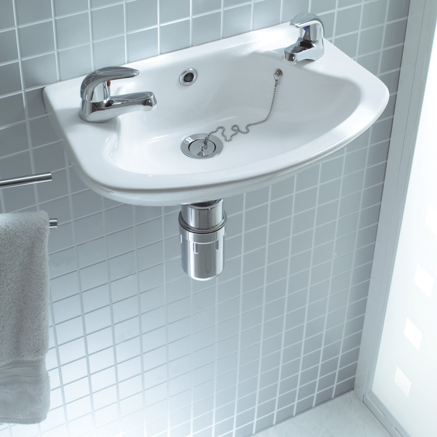 Photograph of Lecico Atlas Cloakroom Basin 459mm x 290mm (2 Taphole) White