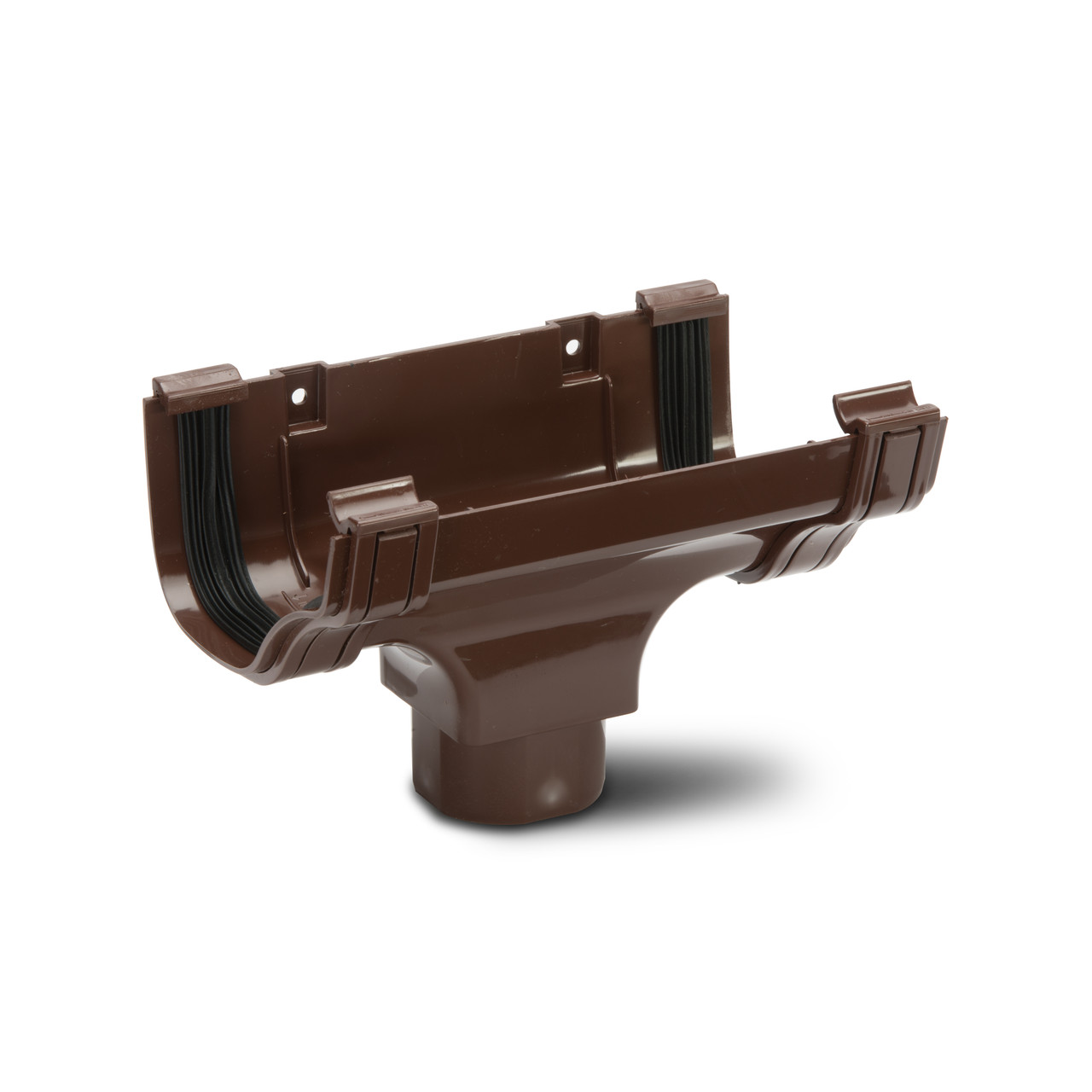 Photograph of Polypipe Ogee Gutter Brown Running Outlet