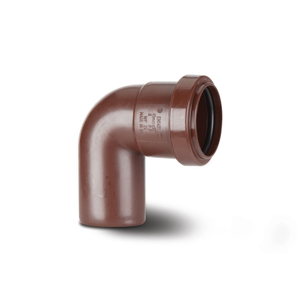 Photograph of Polypipe Push Fit Waste 32mm Brown Swivel Elbow M/F