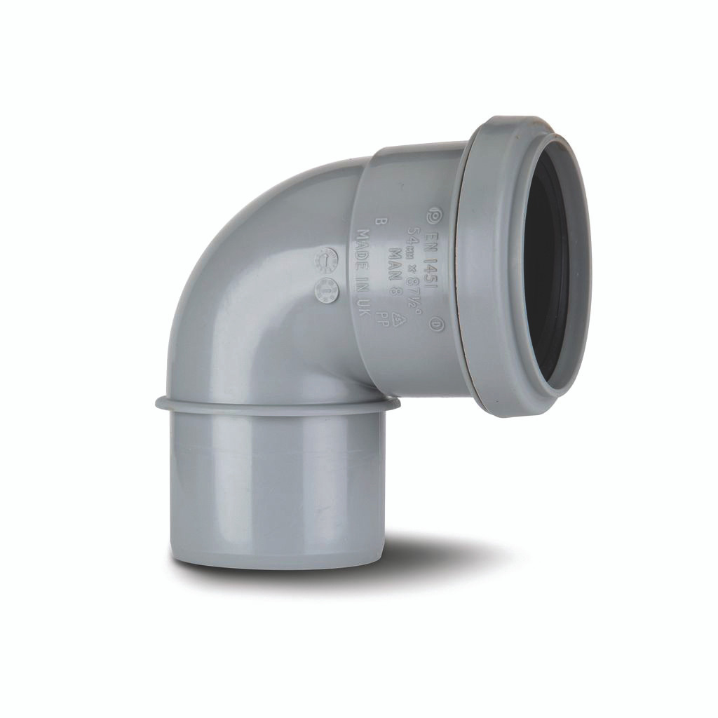 Photograph of Polypipe Push Fit Waste 50mm Grey Swivel Elbow M/F 91.25Deg