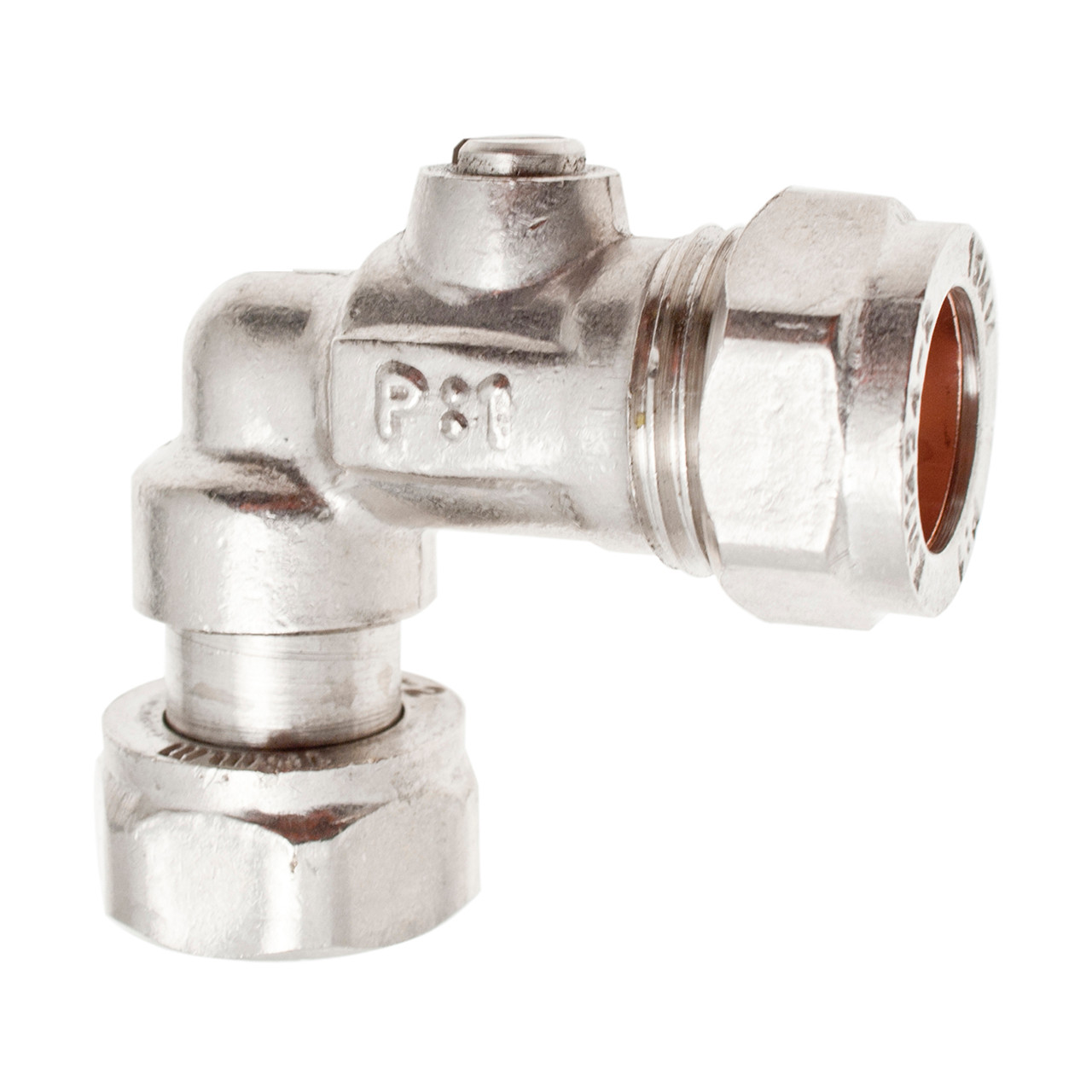 Photograph of 15mm x ?" FI Angled Service Valve Chrome