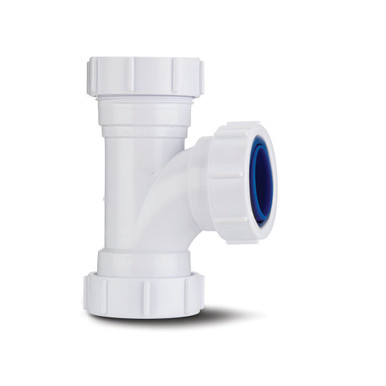 Further photograph of Polypipe Universal Compression Waste White 32mm Equal Tee