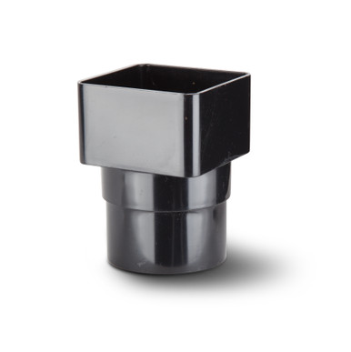 Further photograph of Polypipe Square 65mm Black Square To Round Adaptor