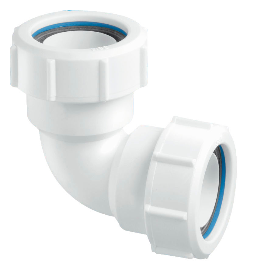 Photograph of McAlpine 50mm Multifit Fittings 90? Elbow White