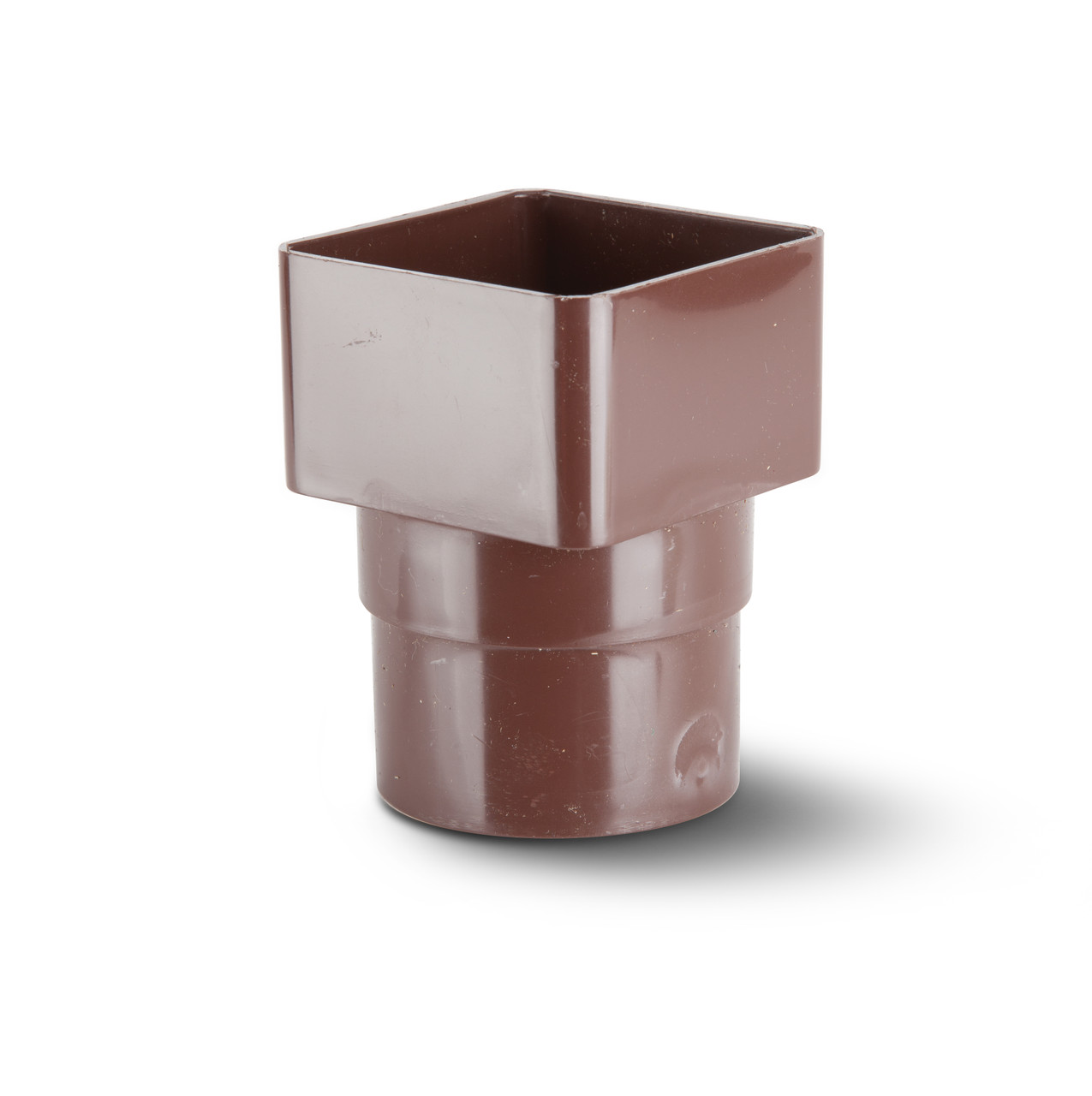 Photograph of Polypipe Square 65mm Brown Square To Round Adaptor