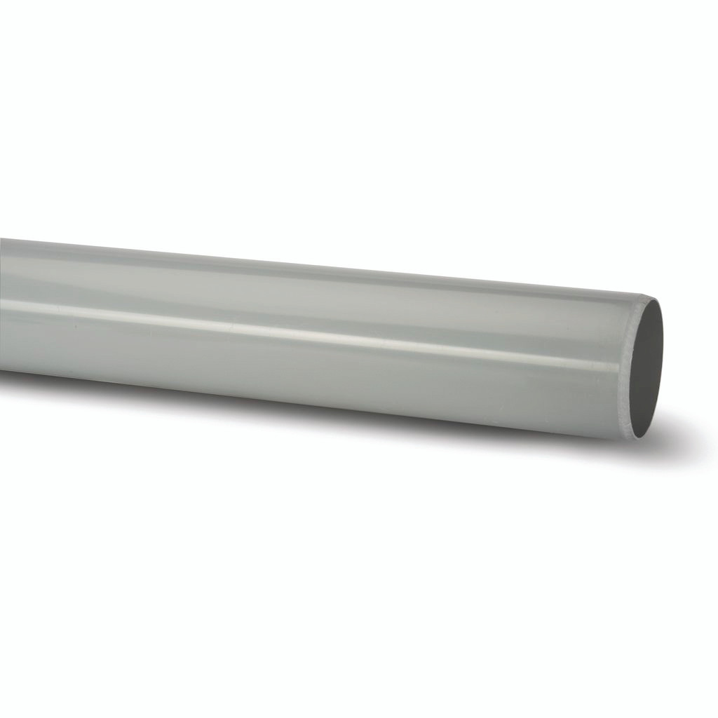 Photograph of Polypipe Soil & Vent 110mm Grey 3m Plain End Pipe