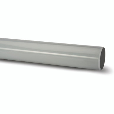 Polypipe Soil & Vent 110mm Grey 3m Plain End Pipe product image