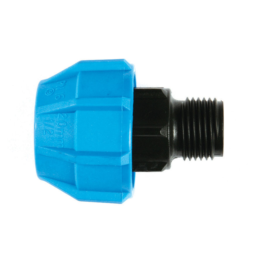 Photograph of Polyfast MDPE Male Adapter 20mm x ?" MI BSP 40420