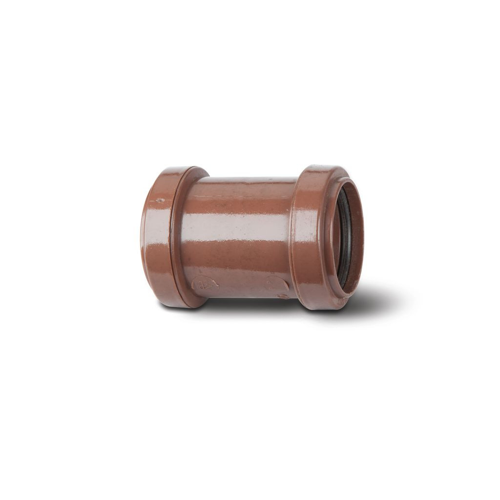 Photograph of Polypipe Push Fit Waste 40mm Brown Straight Connector