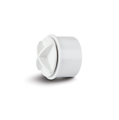 Polypipe Solvent Weld Waste 32mm White Screwed Access Plug product image