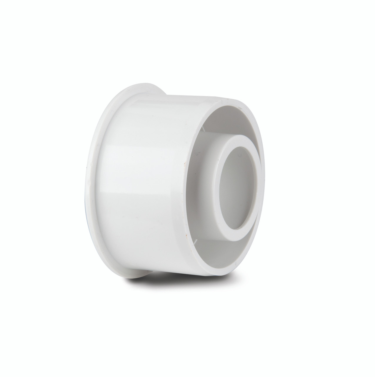 Photograph of Polypipe Overflow 21.5mm Solvent Weld Reducer To 32mm White