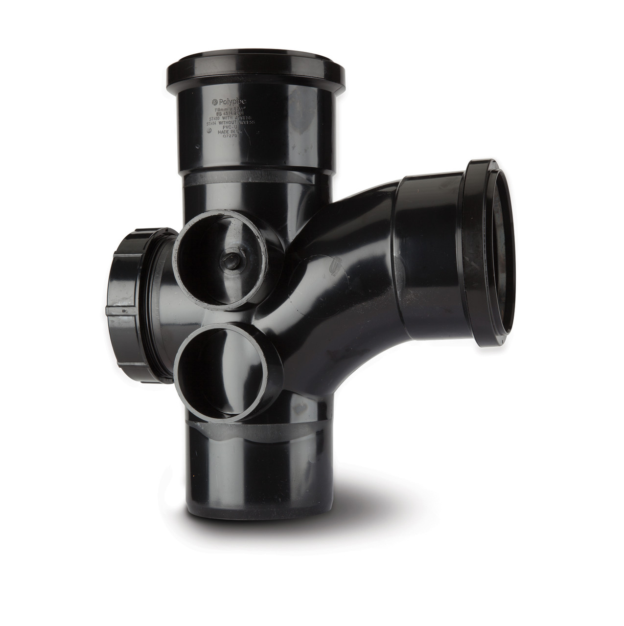 Photograph of Polypipe Soil & Vent 110mm Black Access Branch 92.5Deg