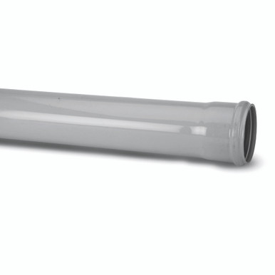 Polypipe Soil & Vent 110mm Grey 4m Single Socket Pipe product image