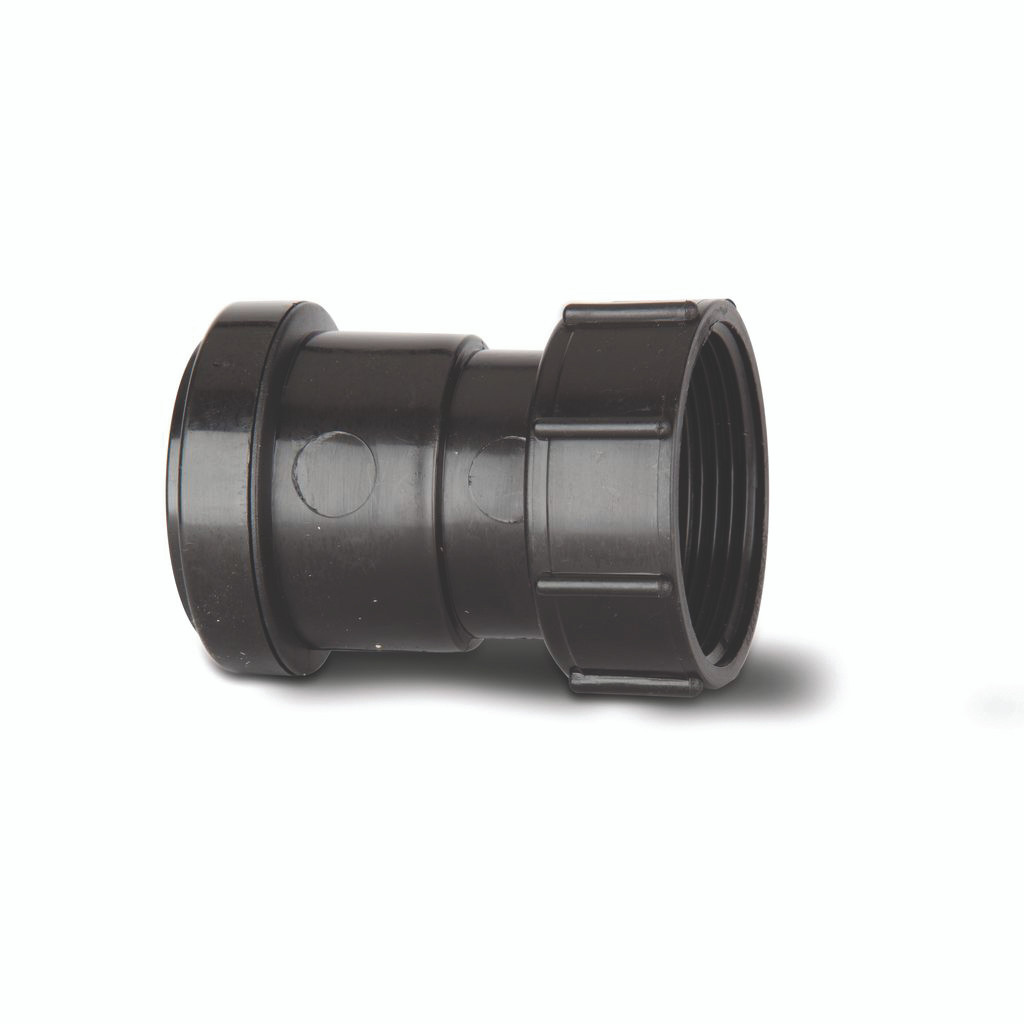 Photograph of Polypipe Push Fit Waste 32mm Black Bsp Fi Coupling