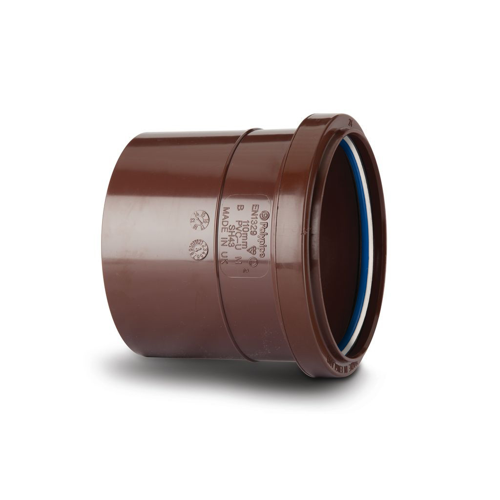 Photograph of Polypipe Soil & Vent 110mm Brown Single Socket