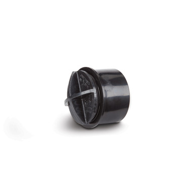 Polypipe Solvent Weld Waste 50mm Black Screwed Access Plug product image