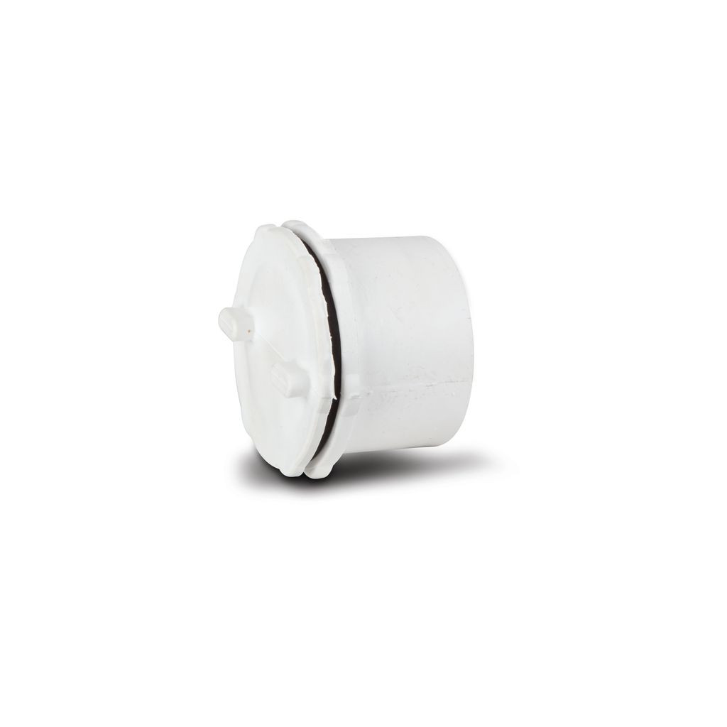 Photograph of Polypipe Push Fit Waste 40mm White Access Plug