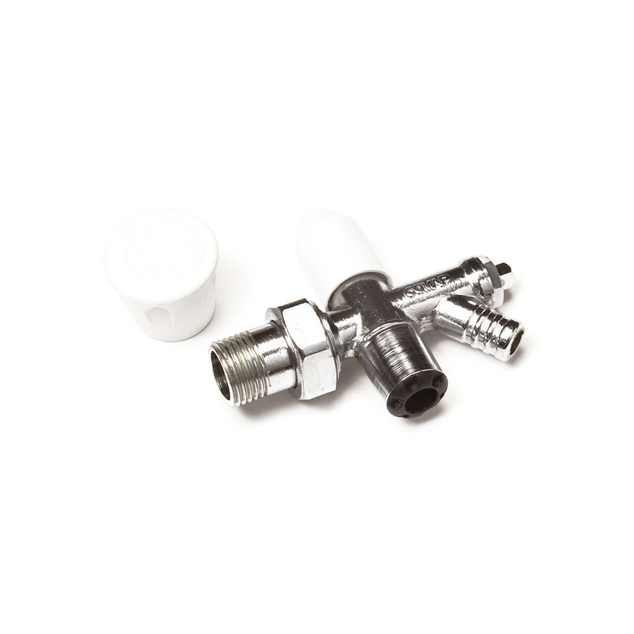 Photograph of Cosmos 15mm Wheelhead & Lockshield Radiator Valve Pack with Drain Off