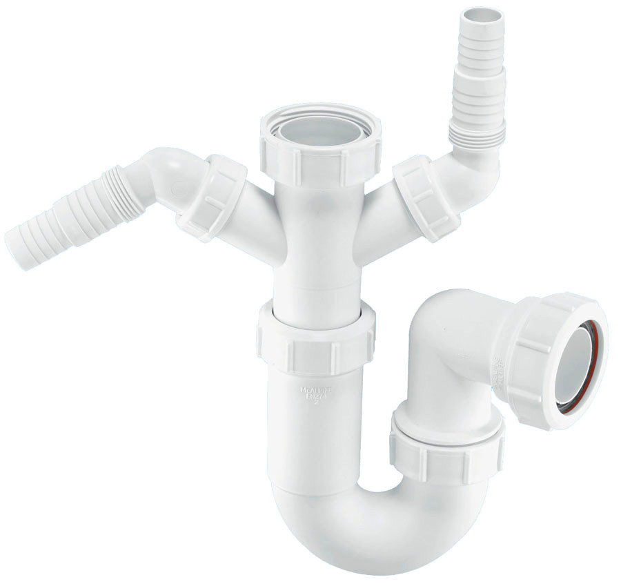 Photograph of McAlpine Twin Inlet Sink Trap 40mm 75mm Seal