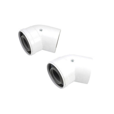 Worcester Bosch 45 Degree Elbow, White, 1 Year Warranty, 100mm diameter product image