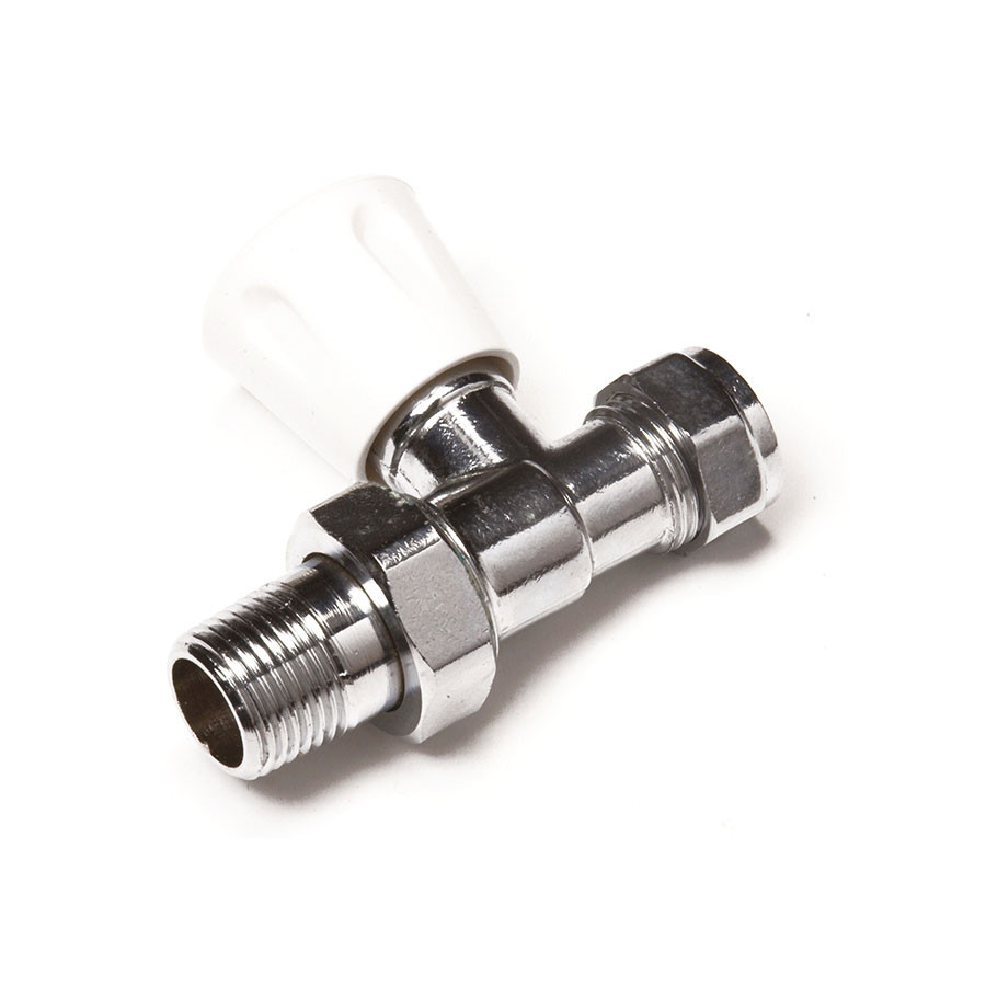 Photograph of Comap Cosmos 15mm Straight Radiator Valve Chrome