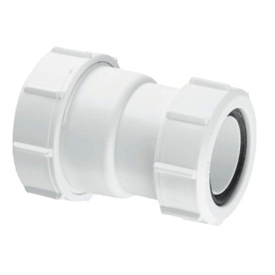 Further photograph of McAlpine Multifit Straight Connector White 1½" x 1¼"