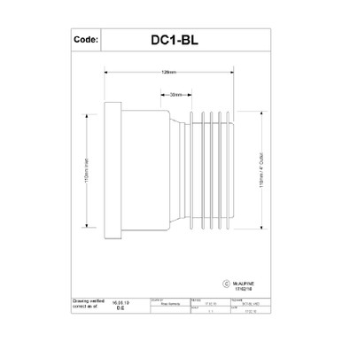 Further photograph of McAlpine DC1-BL 110mm x 110mm Connector Black